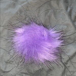 Purple pom-pom keychain